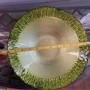 Elegant Green Textured Glass Plate